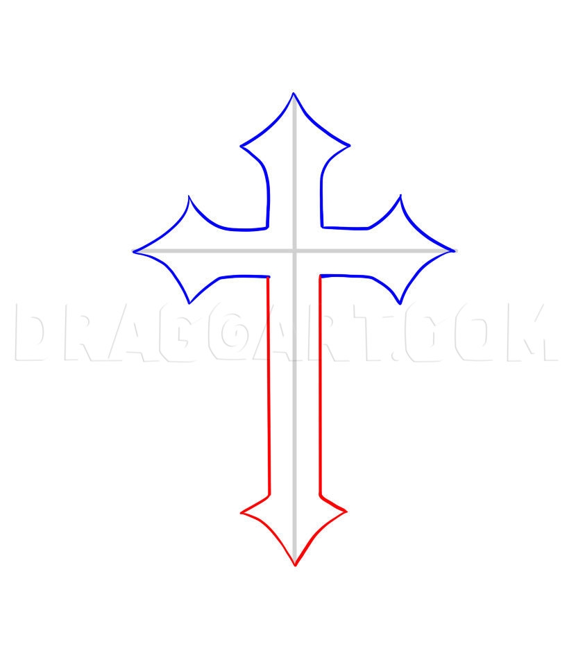 How To Draw A Cross Tattoo Drawing Step By Step By Dawn DragoArt