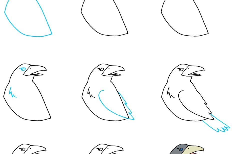 How To Draw A Crow How To Draw Easy