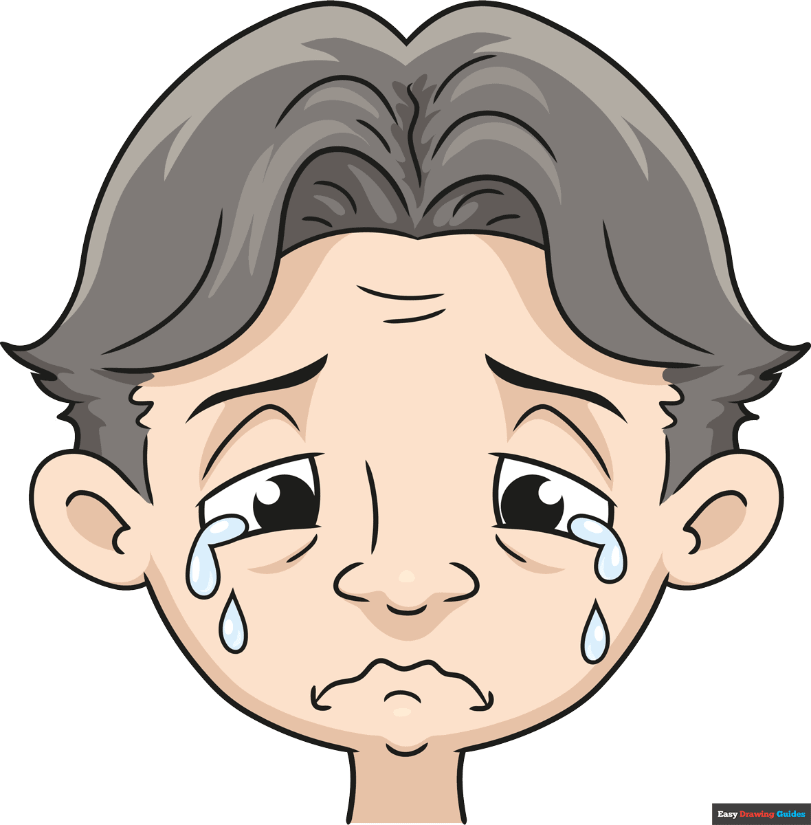 How To Draw A Crying Face Really Easy Drawing Tutorial