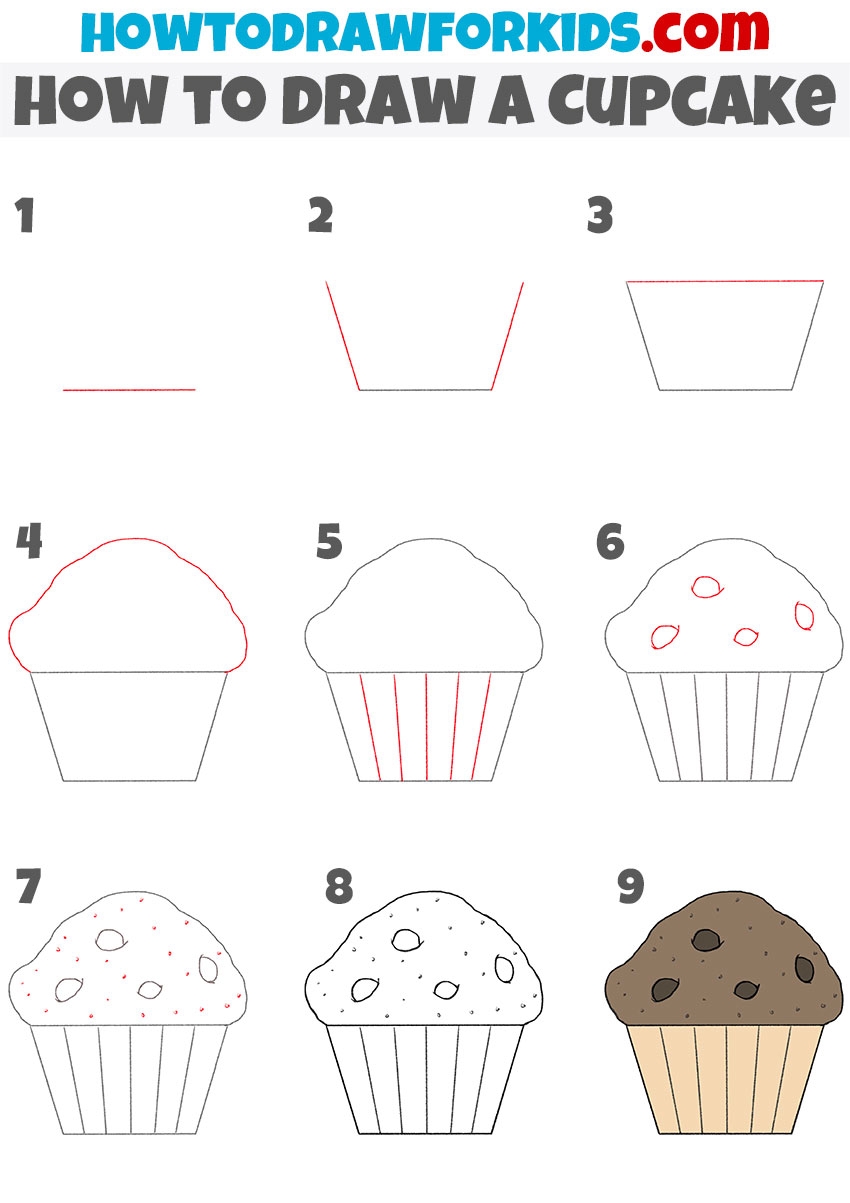 how to draw a cupcake