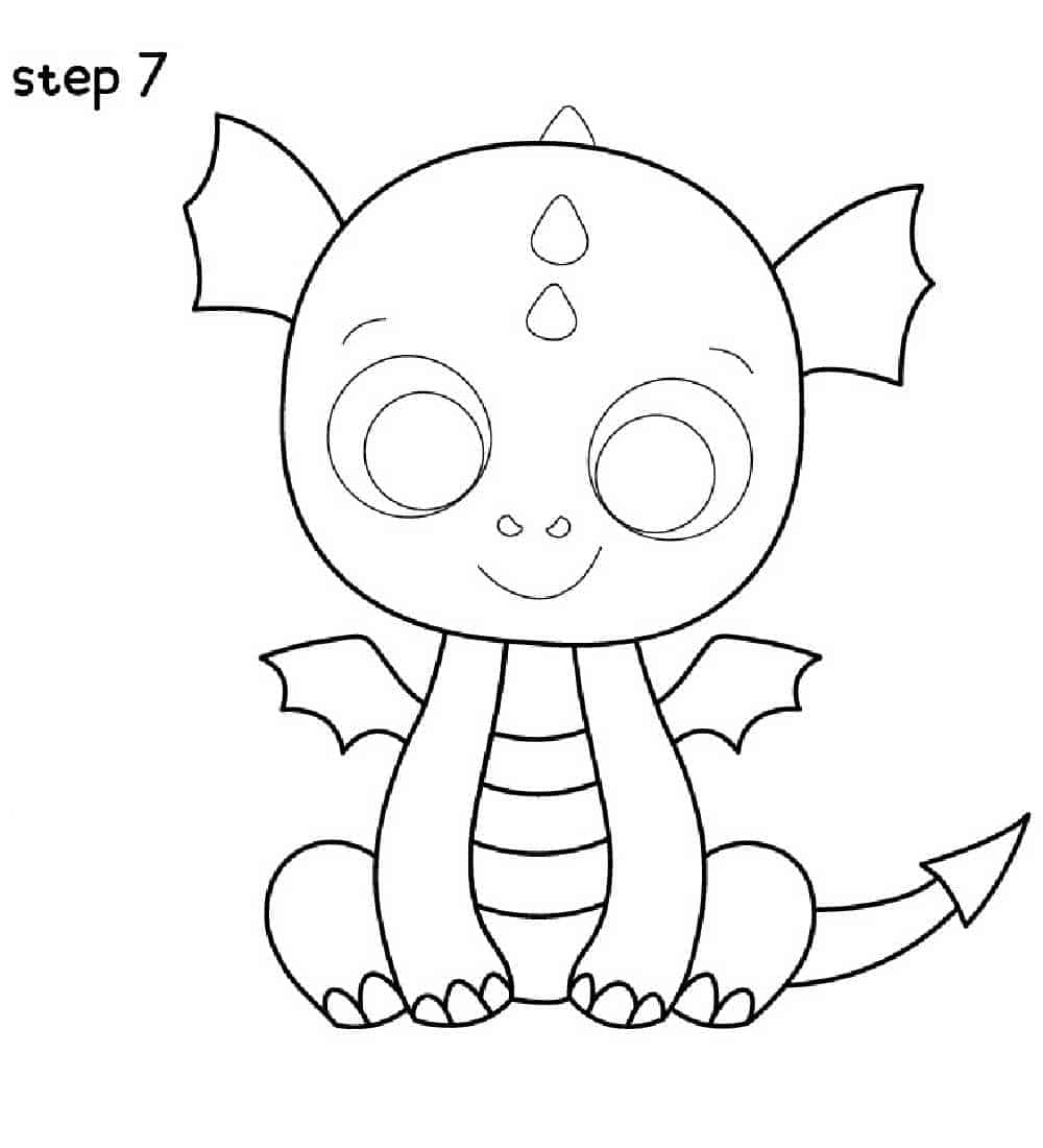 How To Draw A Cute Dragon Easy Step By Step Drawing Tutorial