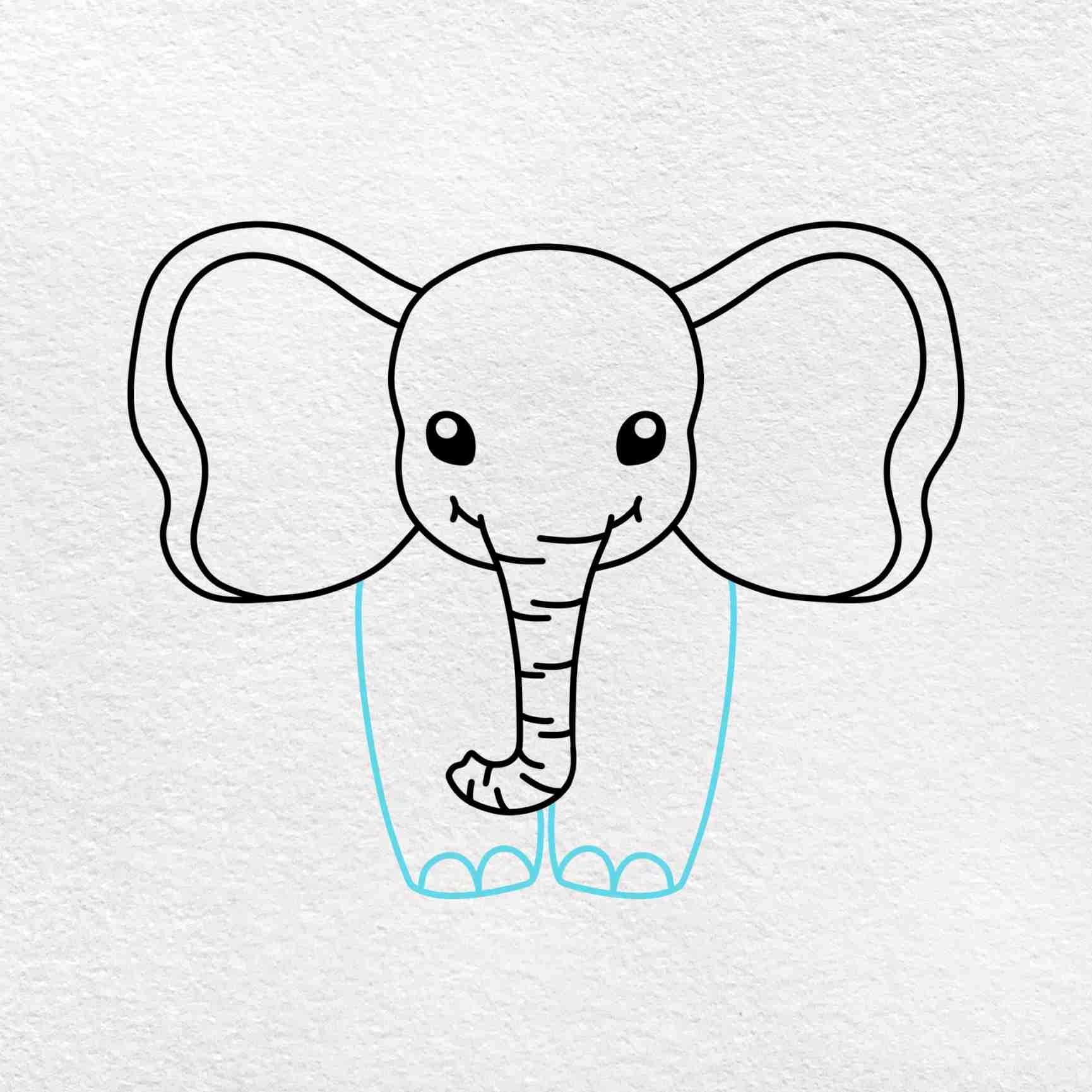how to draw the elephant