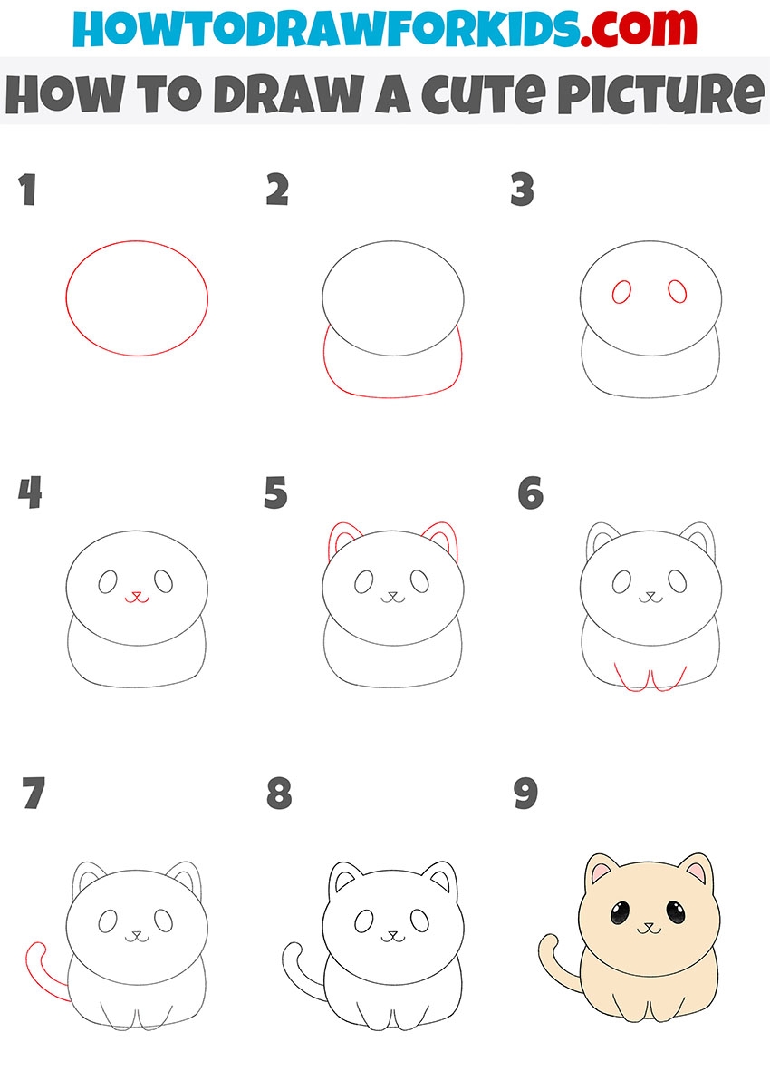 How To Draw A Cute Picture Easy Drawing Tutorial For Kids