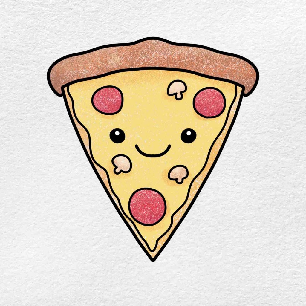 How To Draw A Cute Pizza HelloArtsy