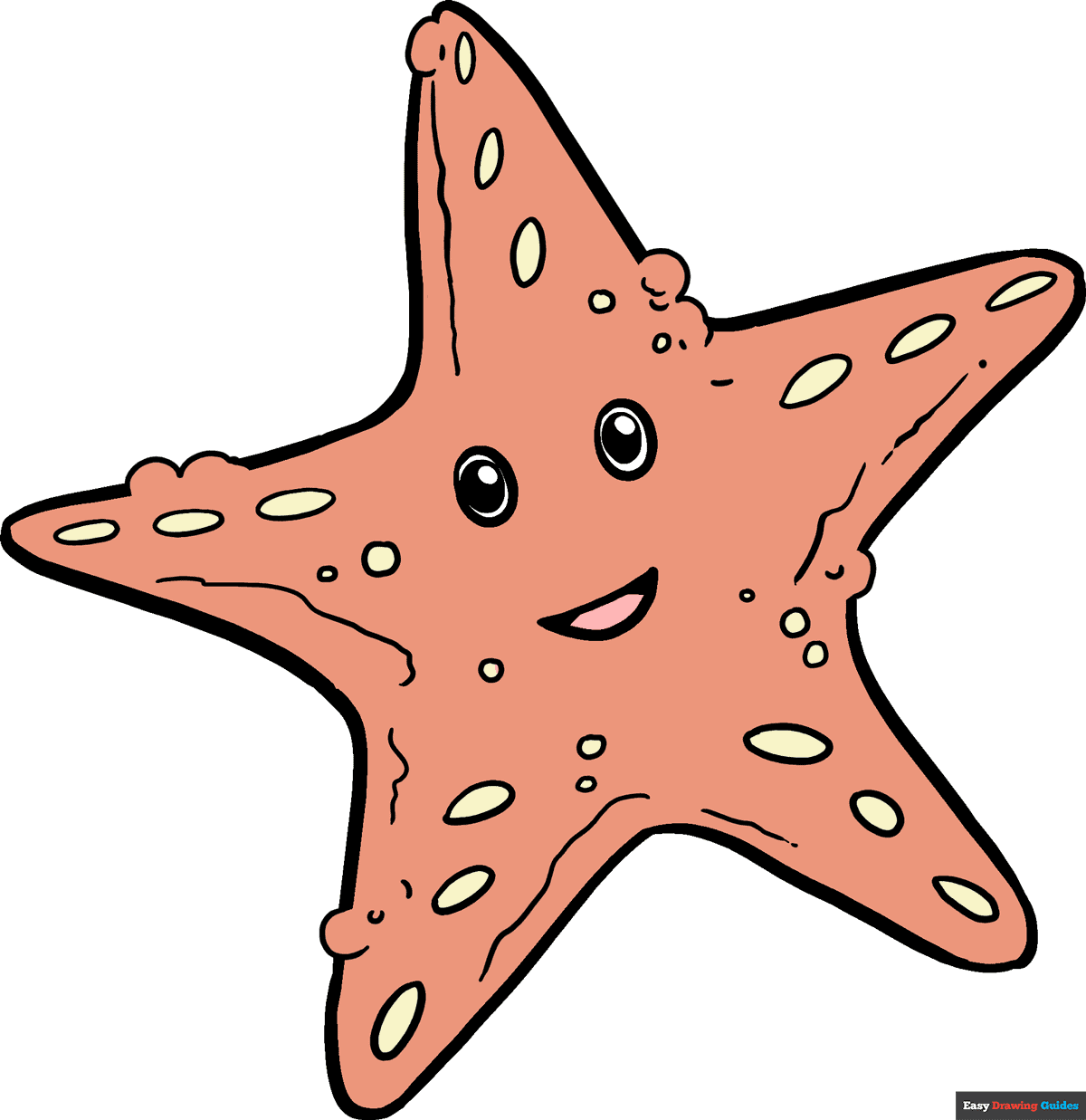 How To Draw A Cute Starfish Really Easy Drawing Tutorial