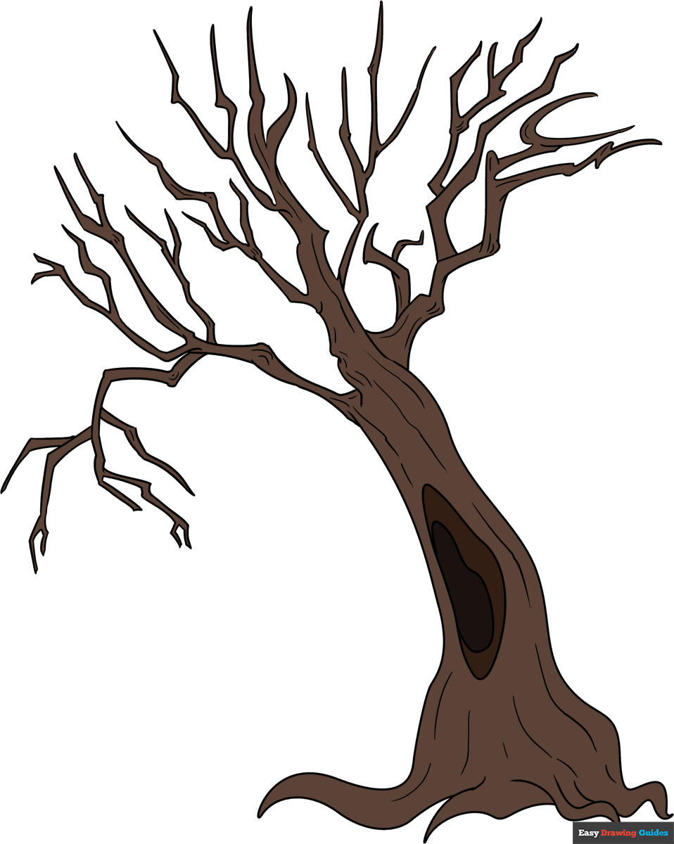 How To Draw A Dead Tree Really Easy Drawing Tutorial