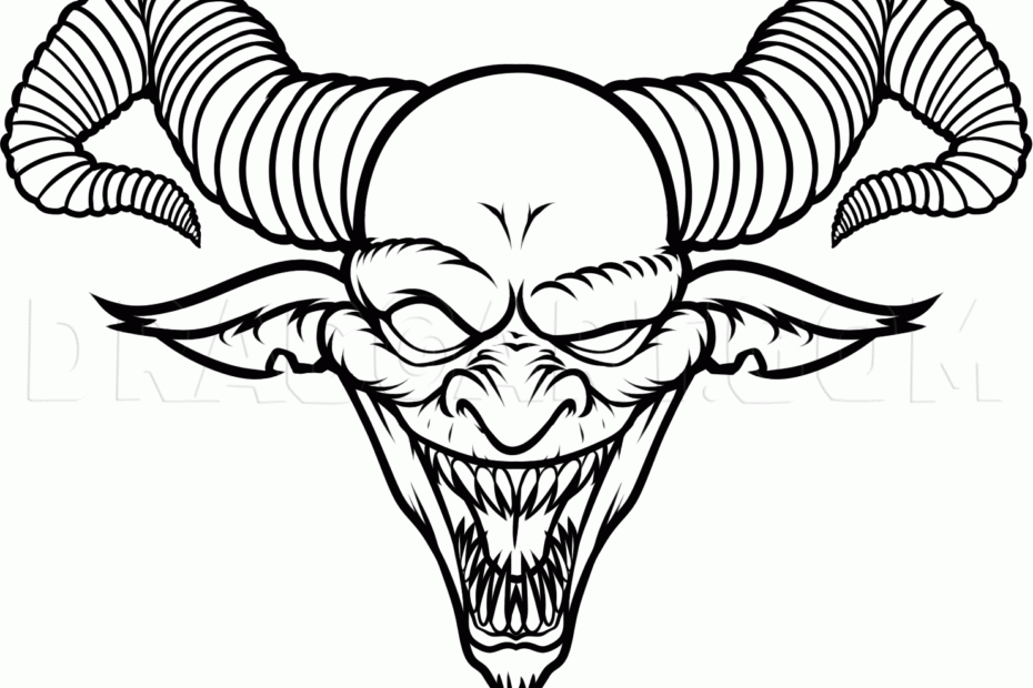 How To Draw A Demon Face Drawing Step By Step By Dawn DragoArt