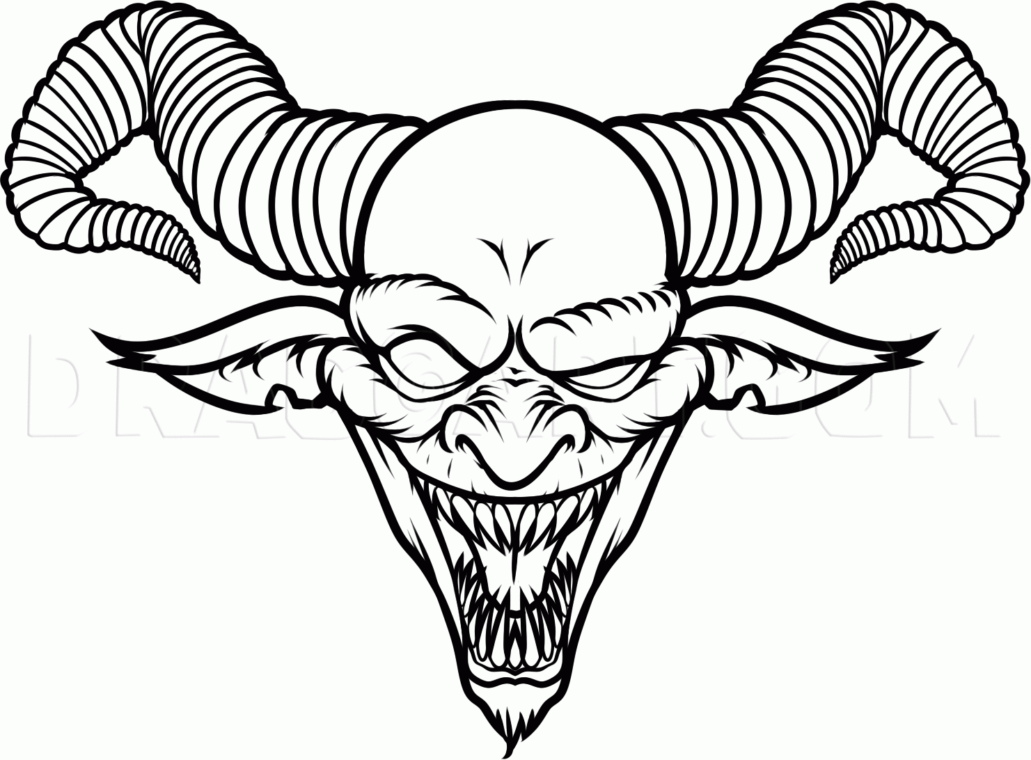 How To Draw A Demon Face Drawing Step By Step By Dawn DragoArt