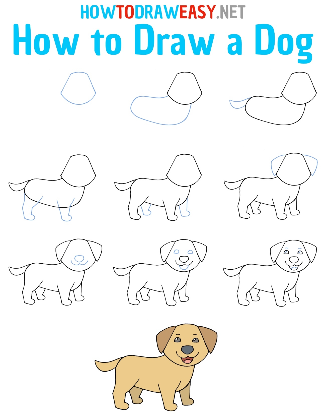How To Draw A Dog How To Draw Easy