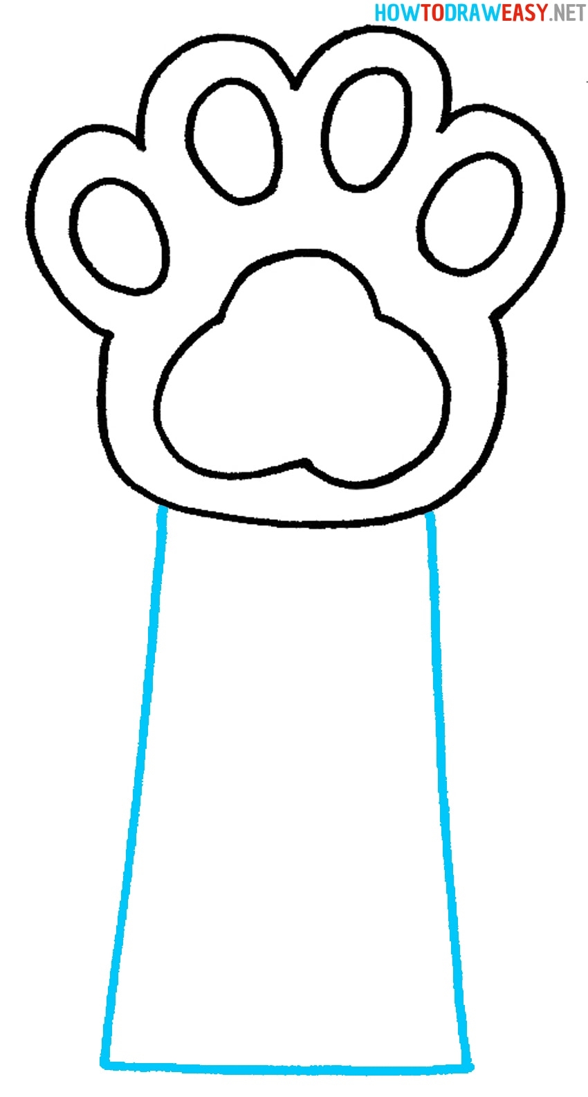 How To Draw A Dog Paw How To Draw Easy