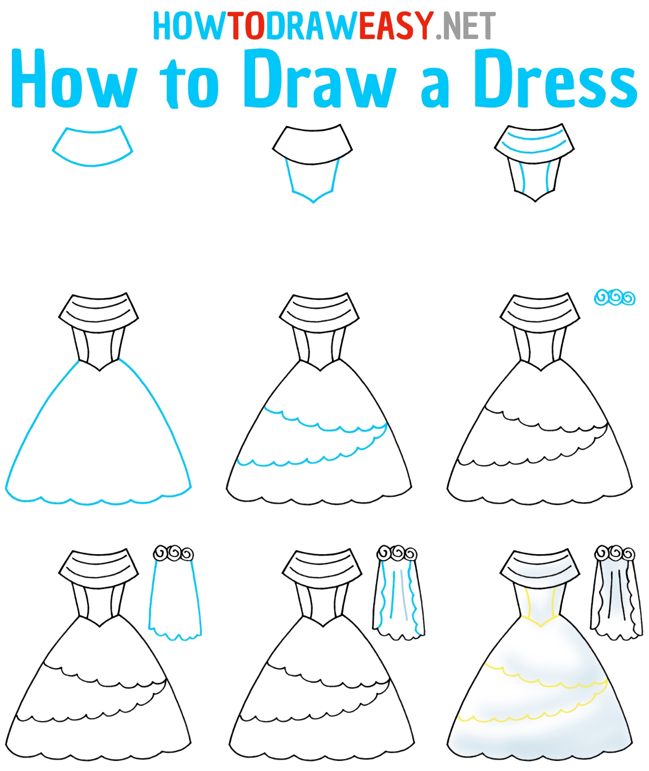 How To Draw A Dress How To Draw Easy