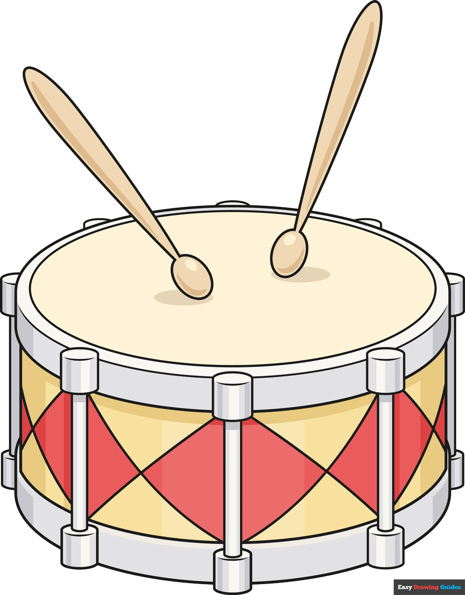 How To Draw A Drum Really Easy Drawing Tutorial