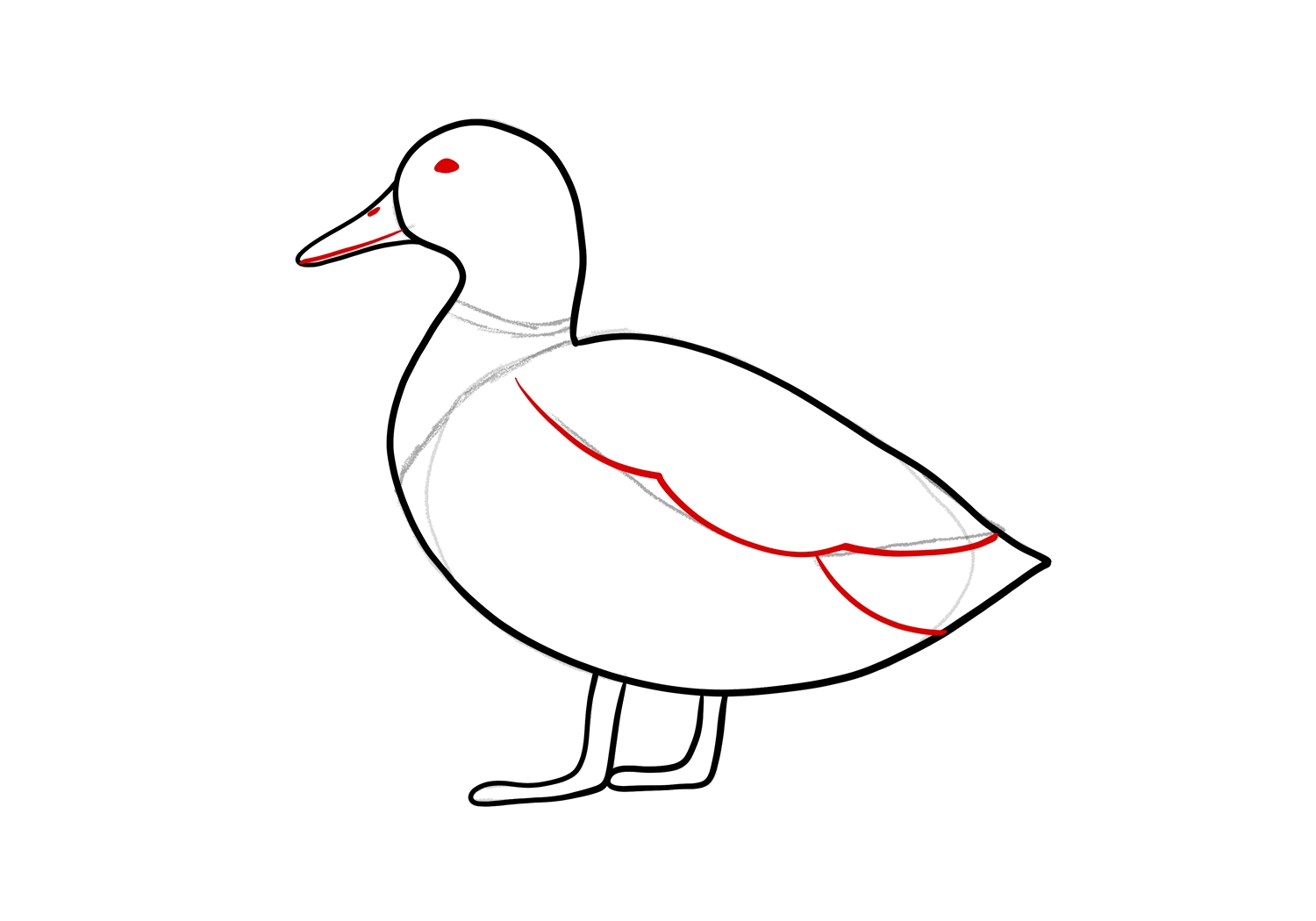 how to draw a duck