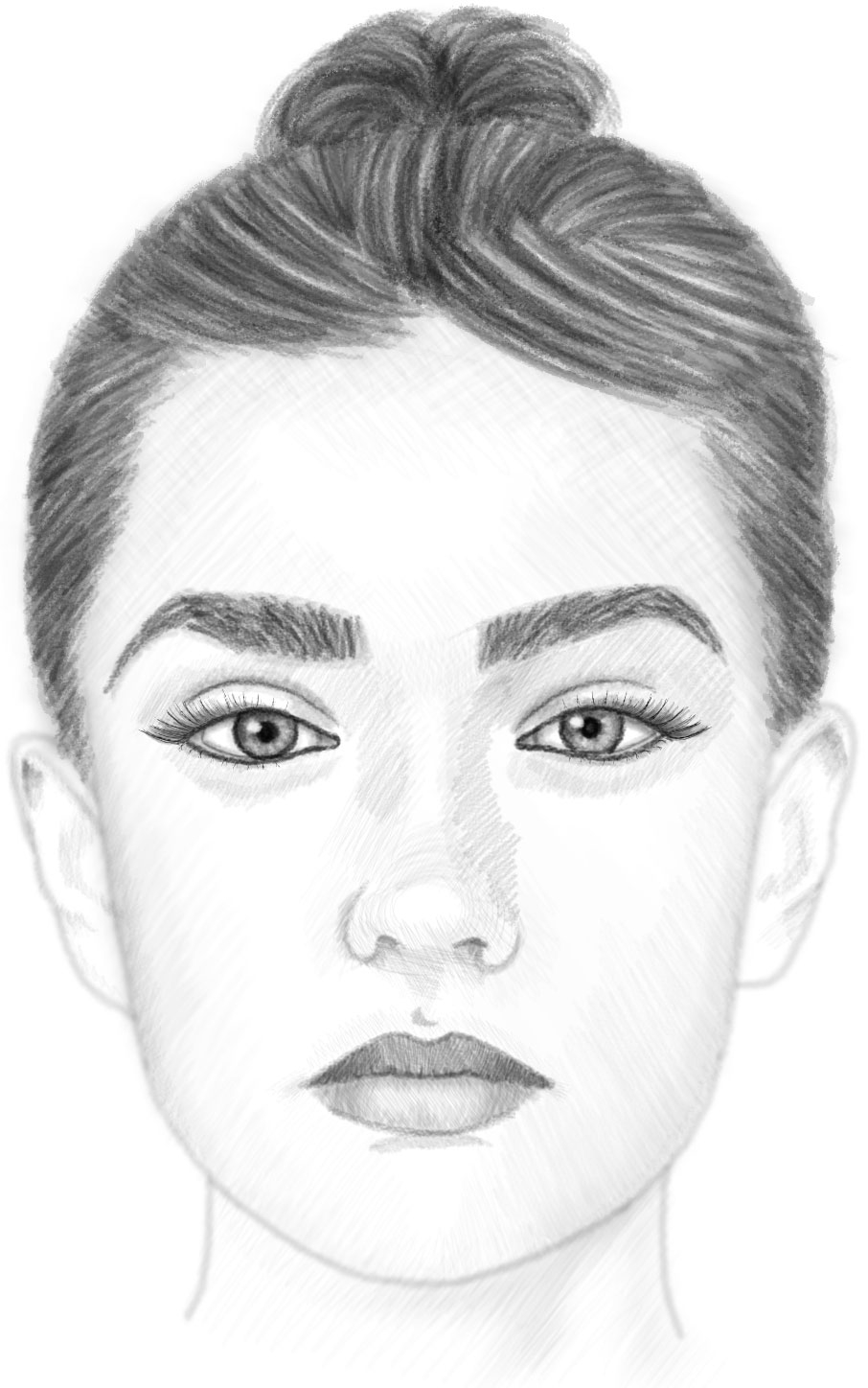 How To Draw A Face In Basic Proportions Drawing Beautiful Female 