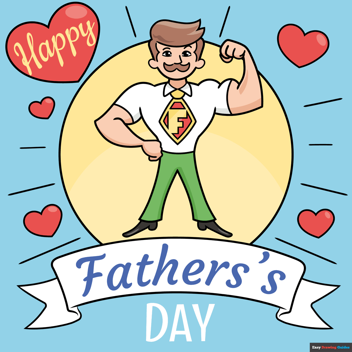 How To Draw A Father s Day Card Really Easy Drawing Tutorial