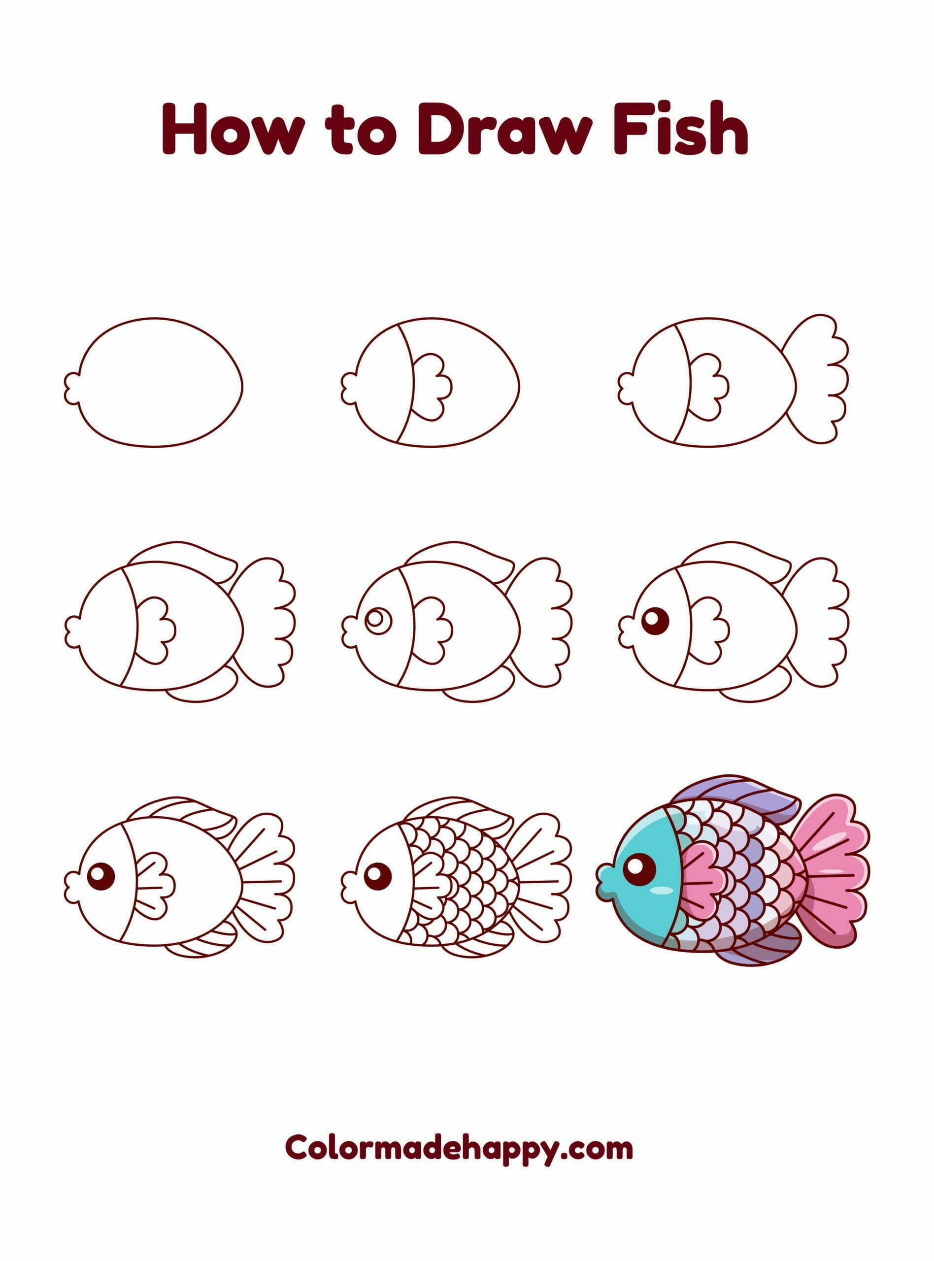 How To Draw A Fish An Easy Fish Drawing Tutorial