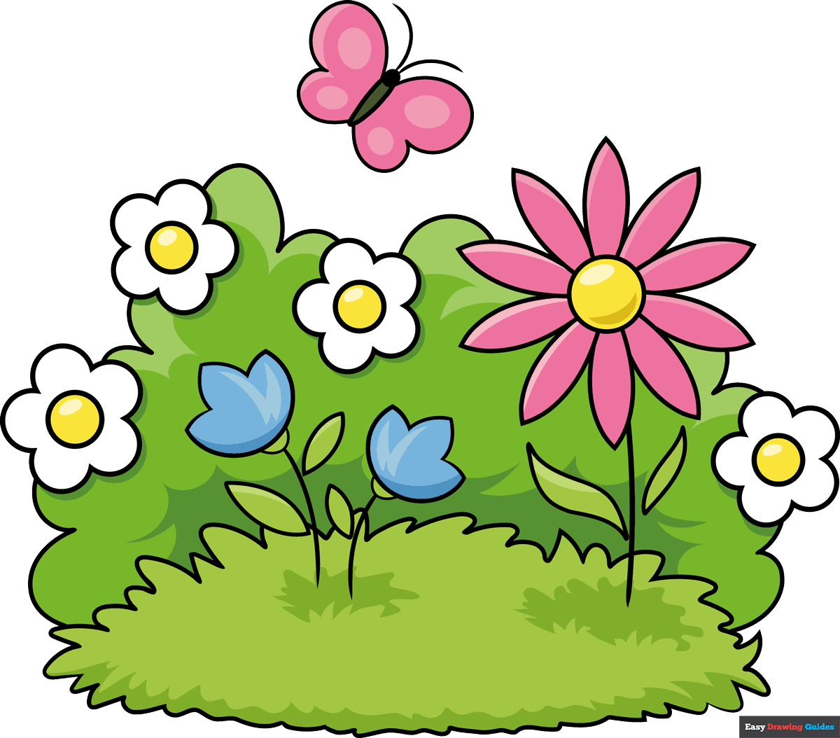How To Draw A Garden For Kids Really Easy Drawing Tutorial