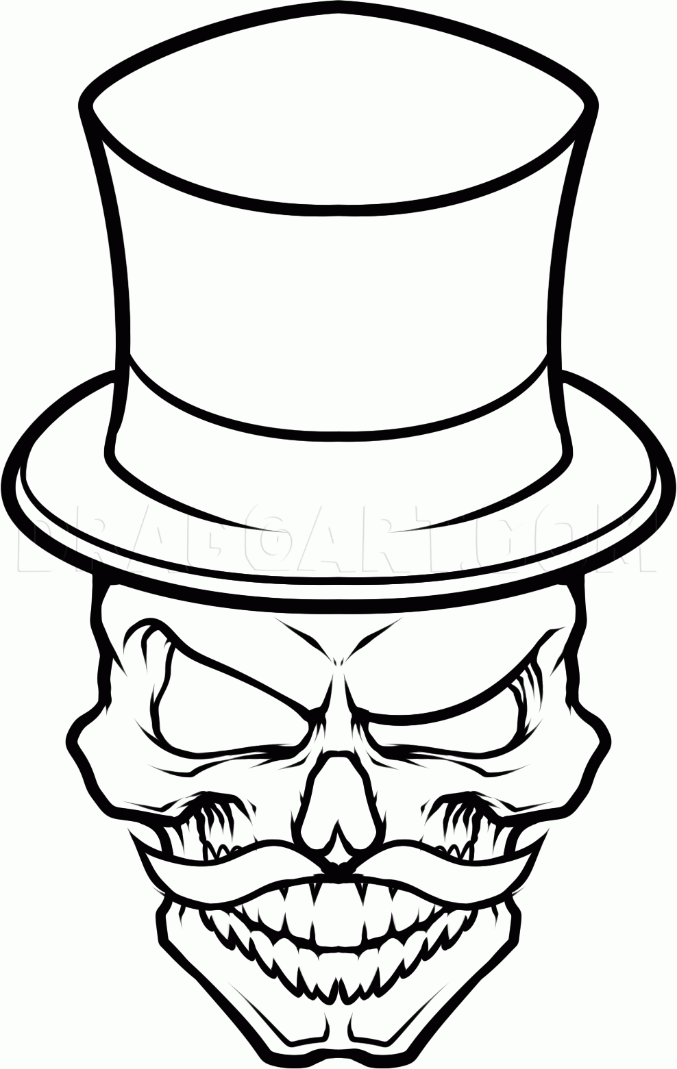 How To Draw A Gentleman Skull Drawing Step By Step By Dawn DragoArt