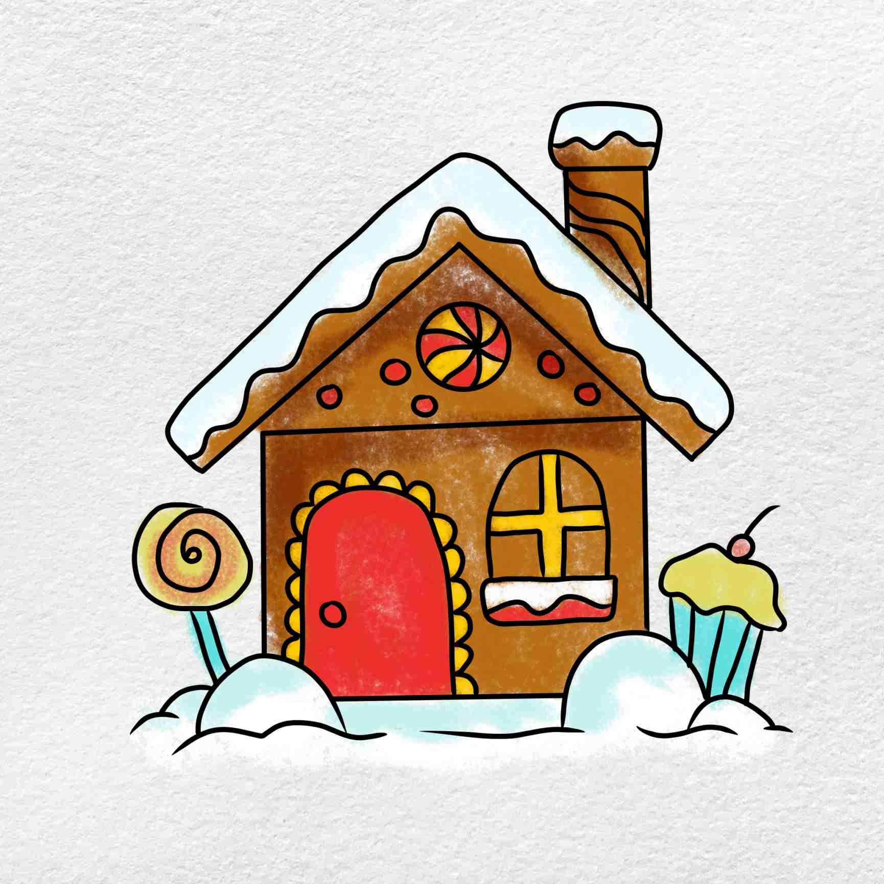 How To Draw A Gingerbread House HelloArtsy