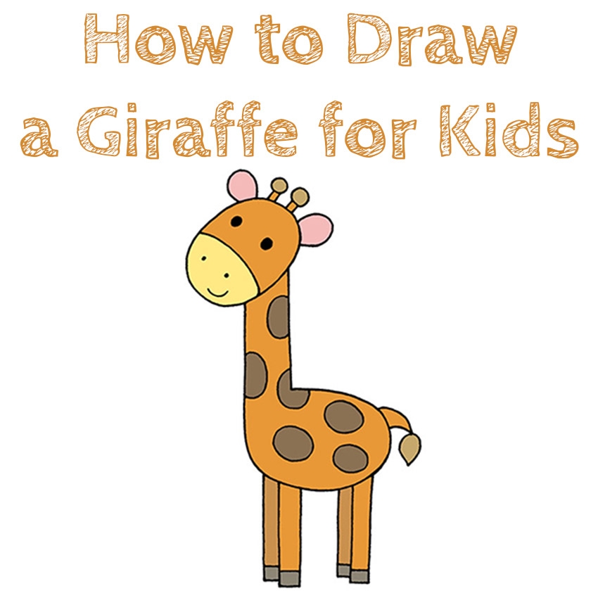 How To Draw A Giraffe For Kids How To Draw Easy