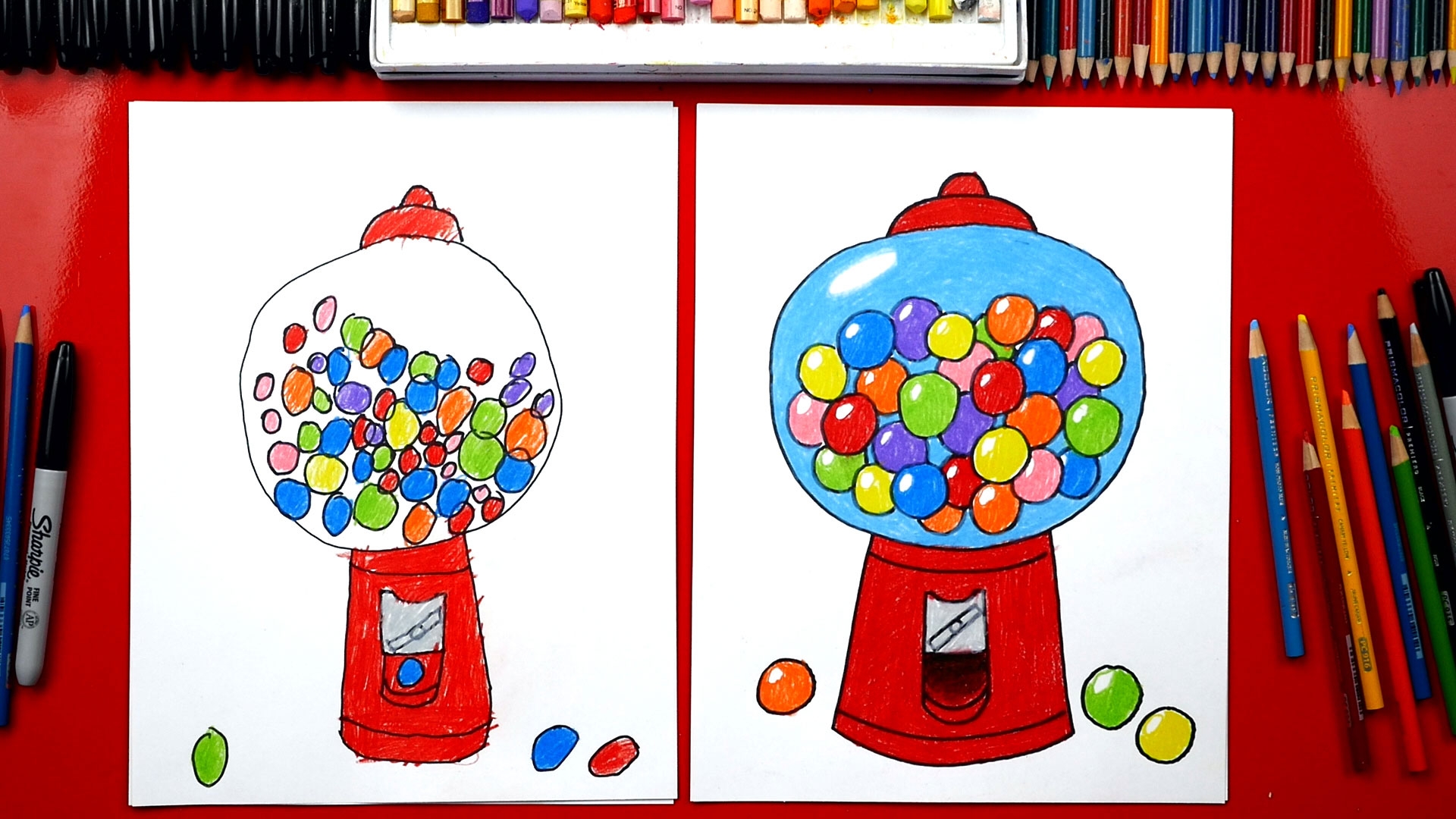 How To Draw A Gumball Machine Art For Kids Hub 