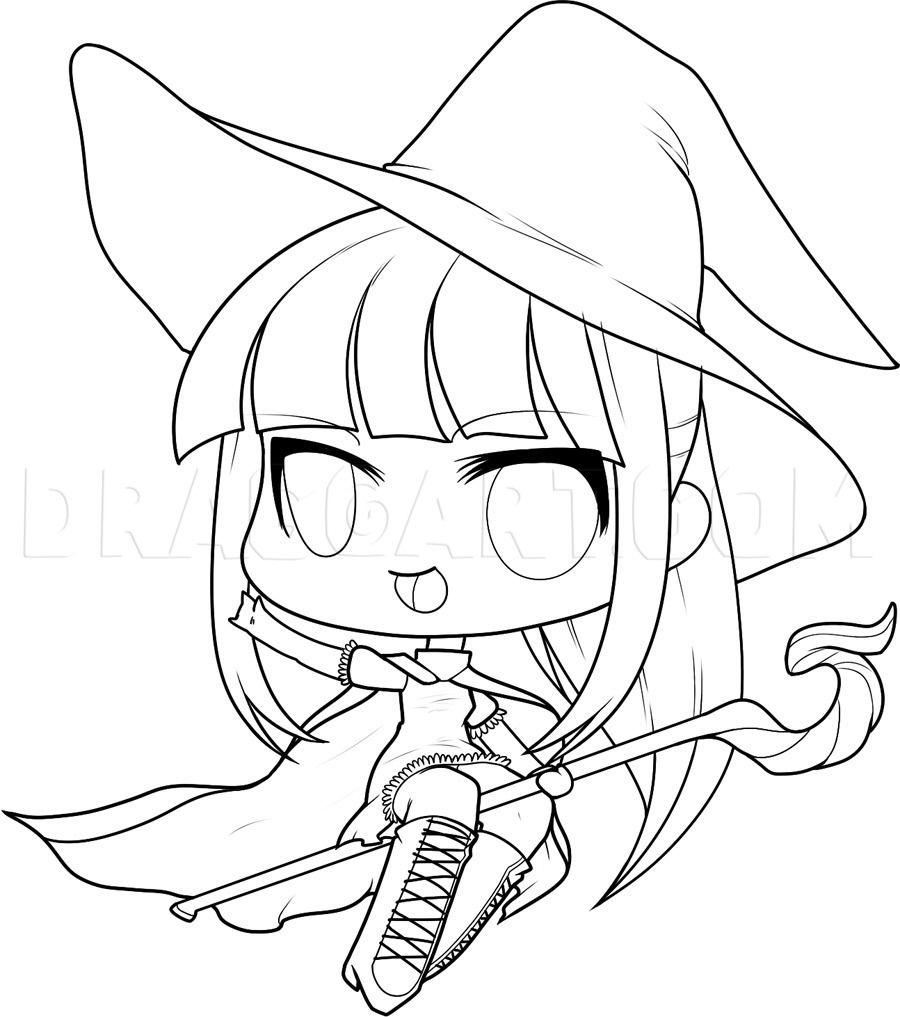 easy witch drawing