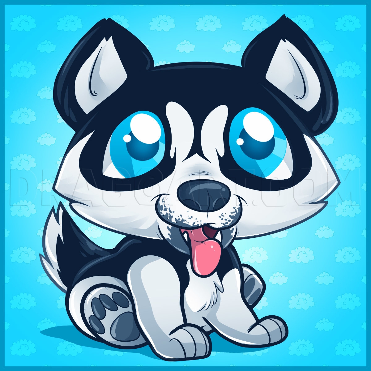 how to draw a husky
