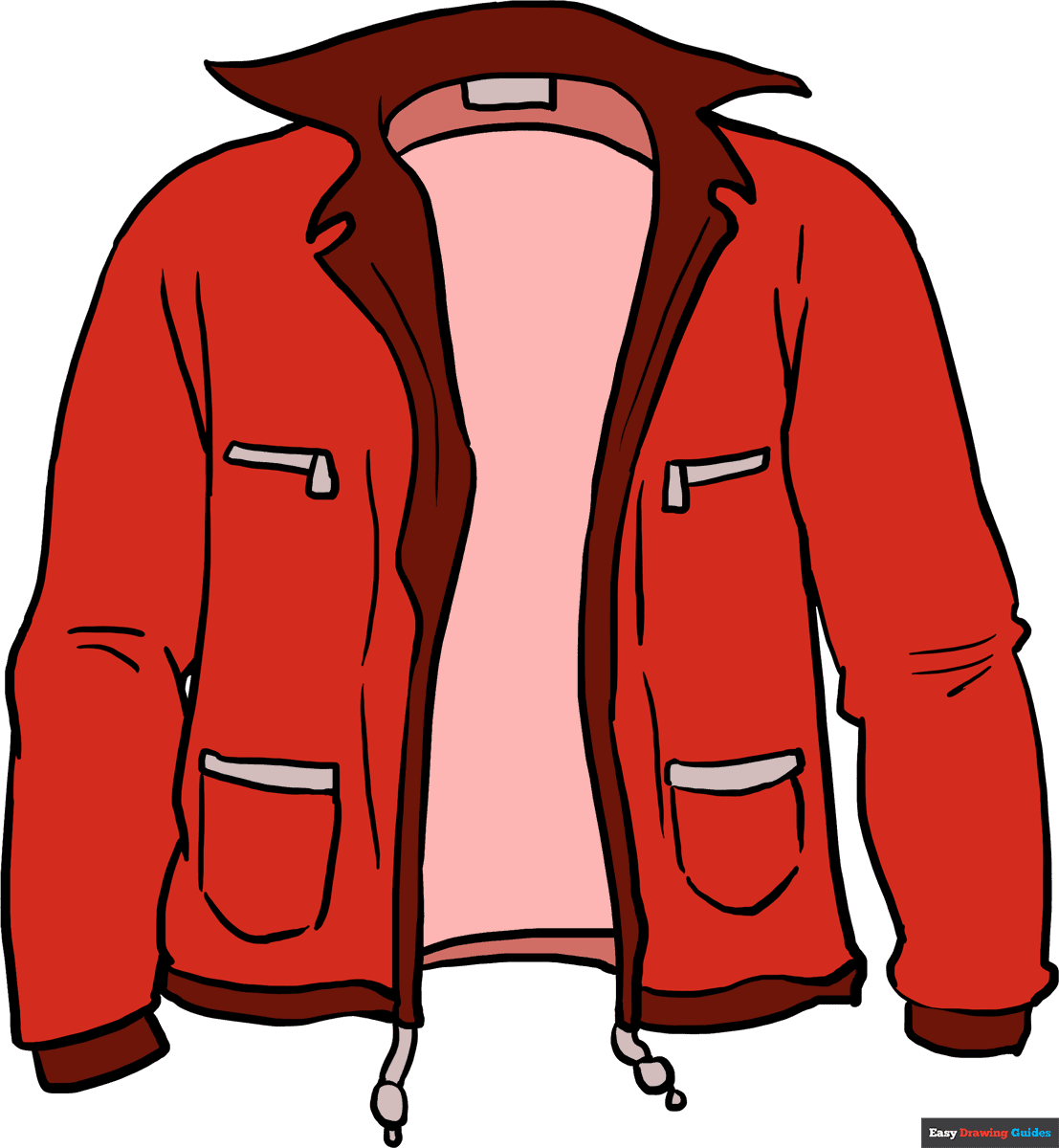How To Draw A Jacket Really Easy Drawing Tutorial