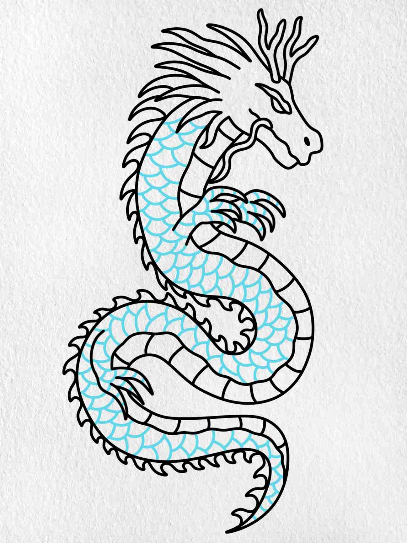 dragon drawing easy