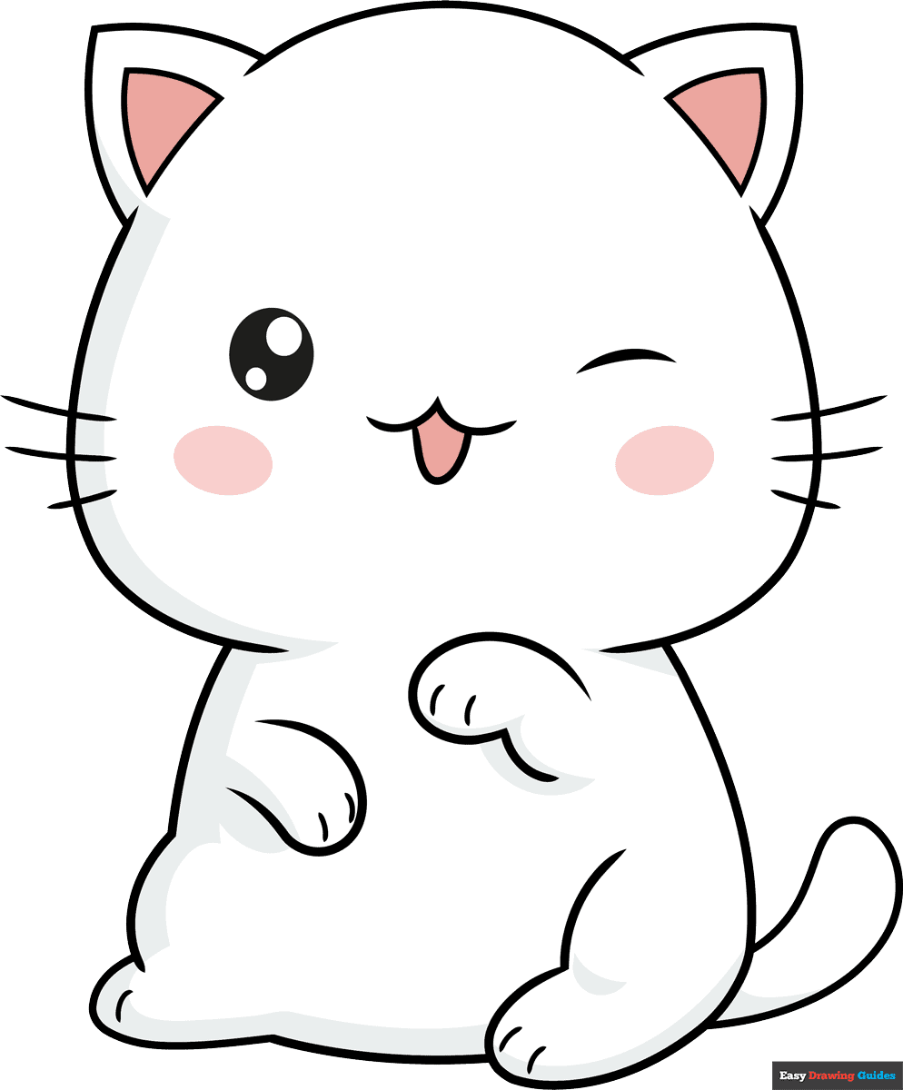 kawaii cat drawing