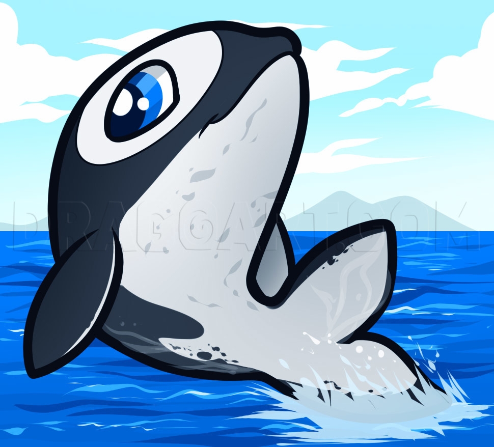 How To Draw A Killer Whale For Kids Drawing Step By Step By Dawn DragoArt