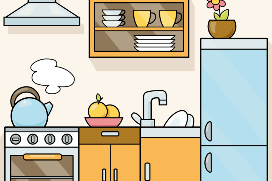 How To Draw A Kitchen Really Easy Drawing Tutorial