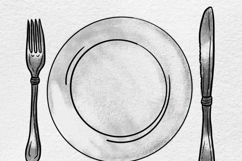 How To Draw A Knife And Plate HelloArtsy