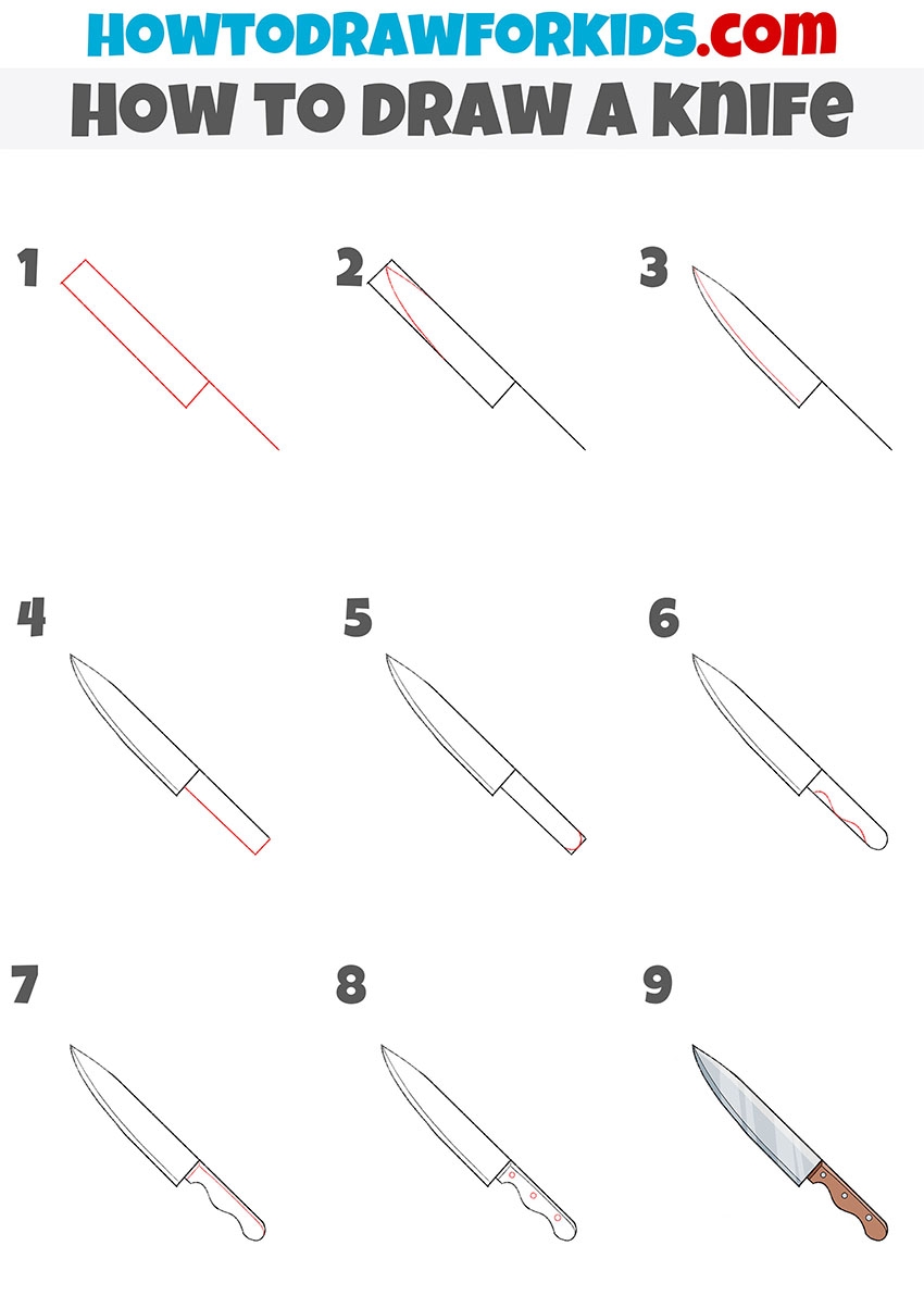 How To Draw A Knife Easy Drawing Tutorial For Kids