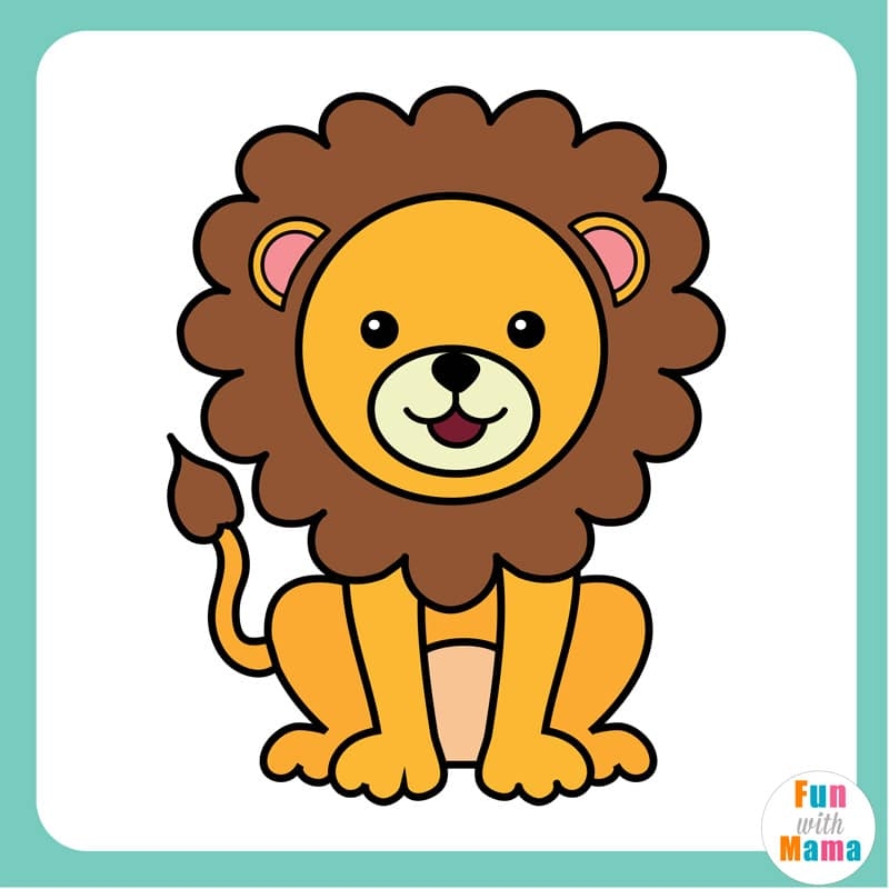 How To Draw A Lion Easy Cartoon Drawing Fun With Mama