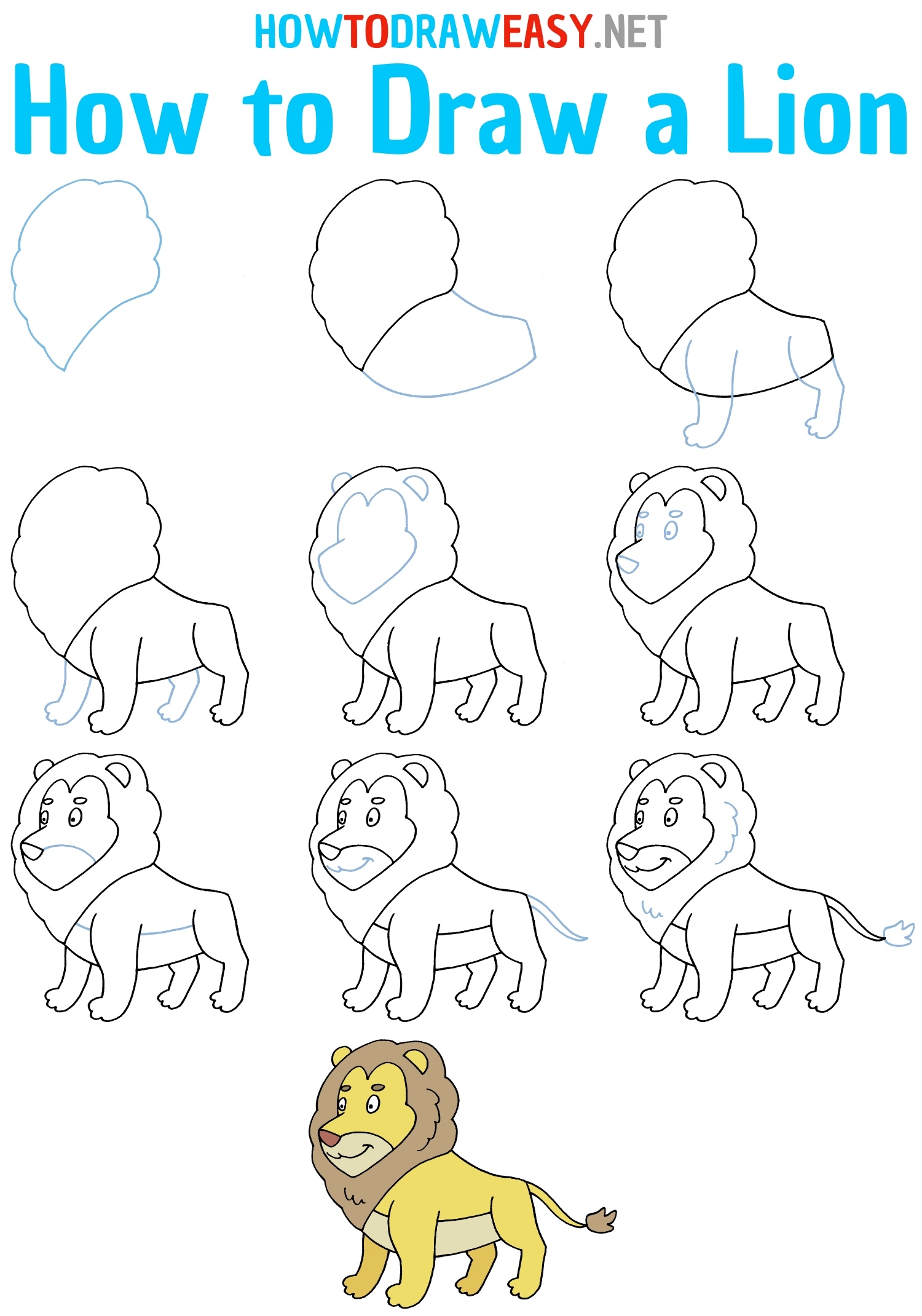 How To Draw A Lion How To Draw Easy