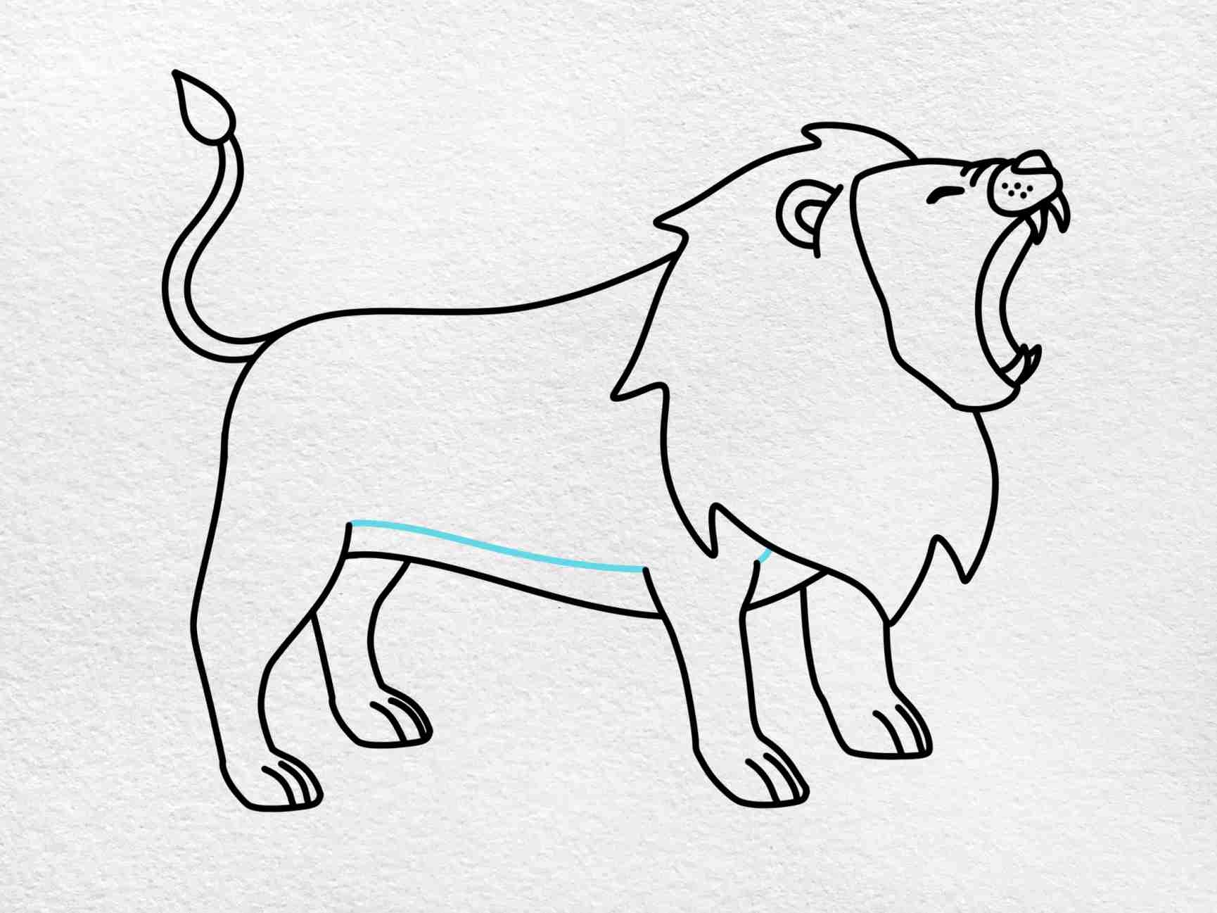 lion simple drawing