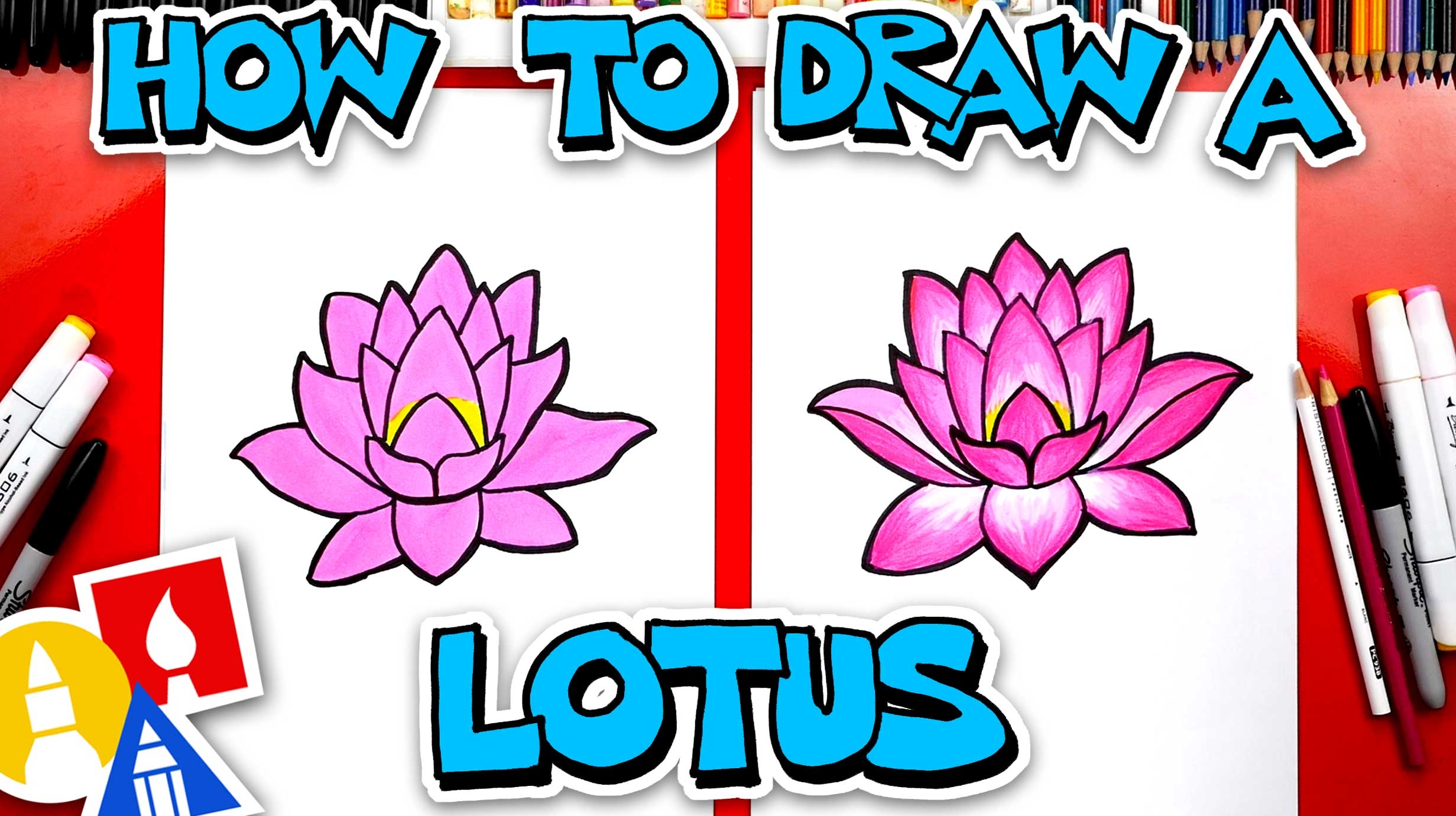 How To Draw A Lotus Flower Art For Kids Hub 