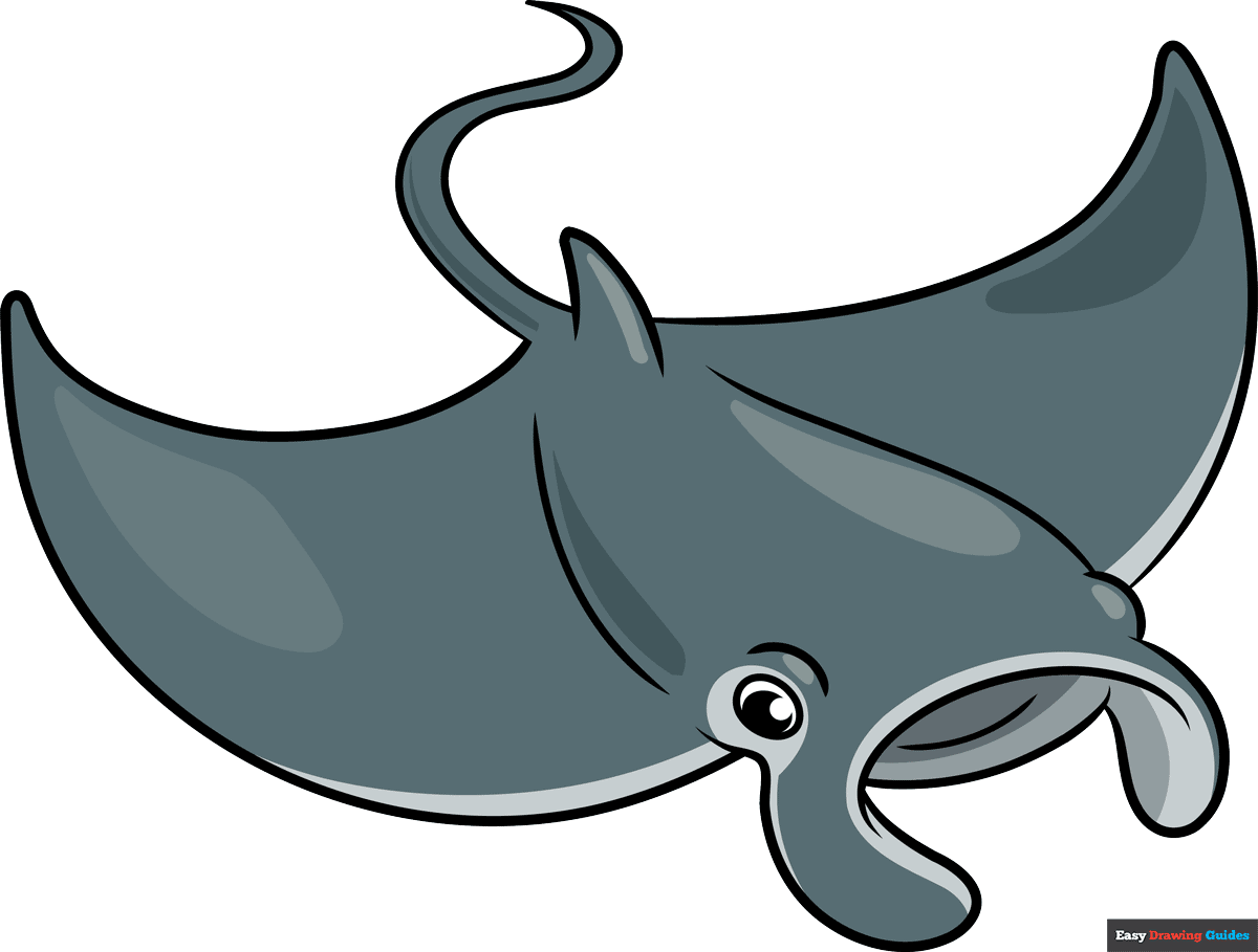 How To Draw A Manta Ray Really Easy Drawing Tutorial