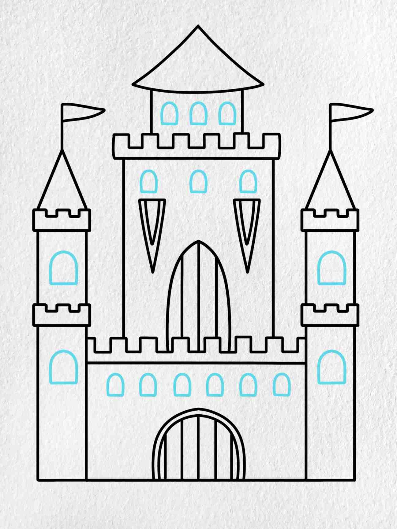 easy draw castle