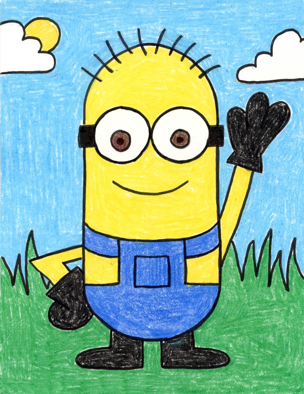 How To Draw A Minion Bob Easy Step by Step Cartoon Drawing For Kids