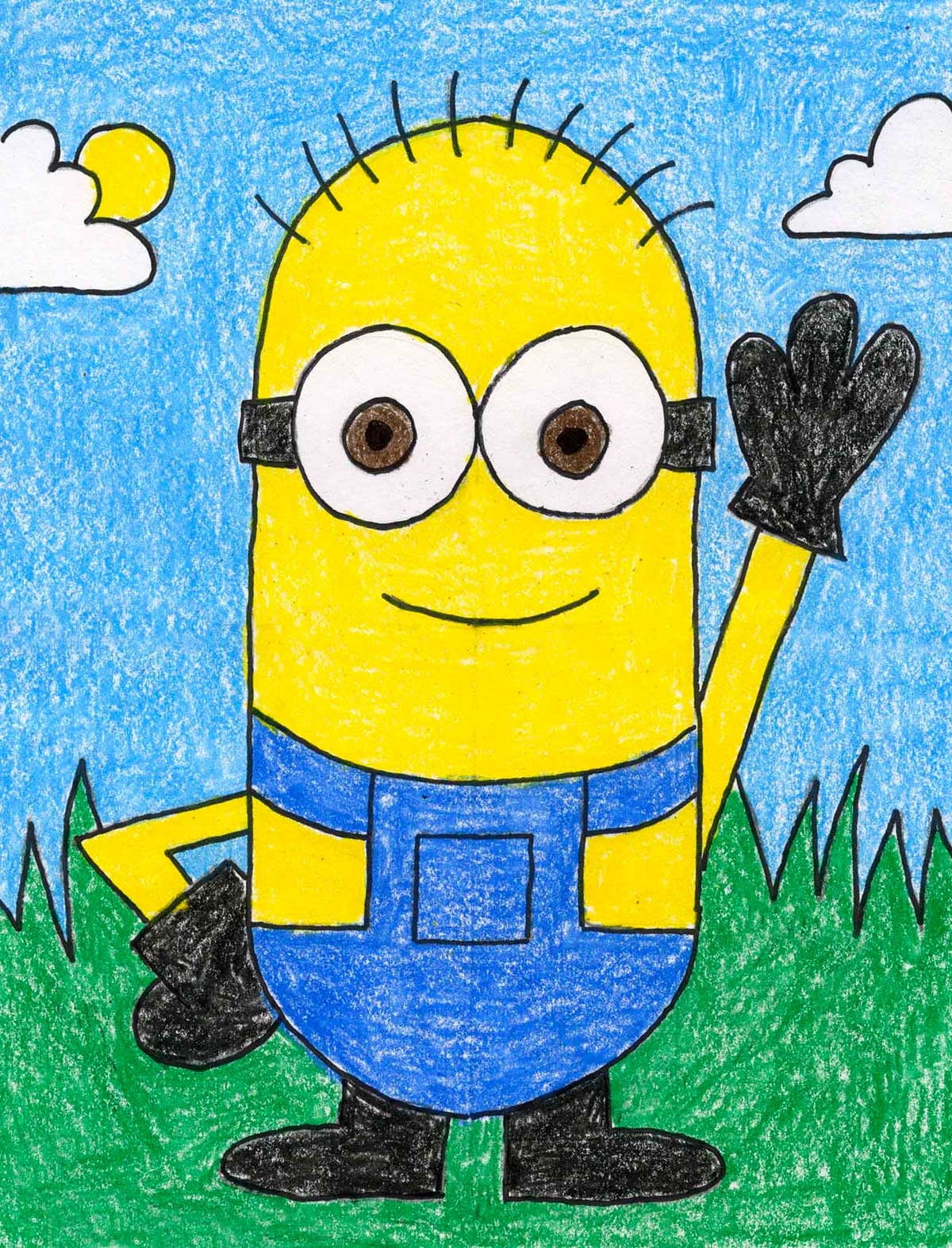 How To Draw A Minion Bob Easy Step by Step Cartoon Drawing For Kids