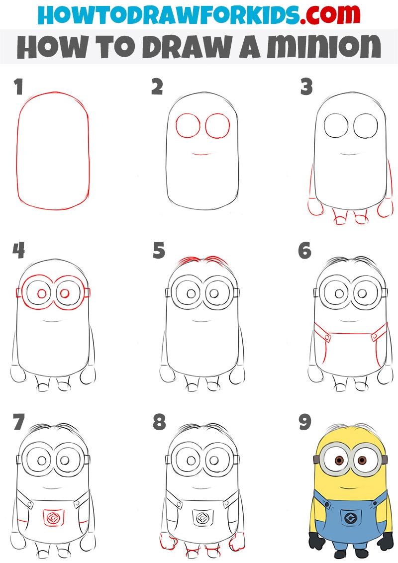 How To Draw A Minion Easy Drawing Tutorial For Kids