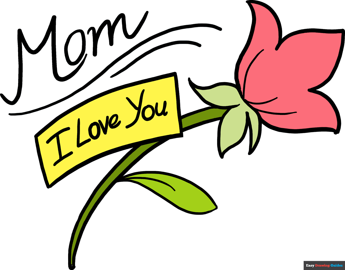 How To Draw A Mother s Day Flower Really Easy Drawing Tutorial