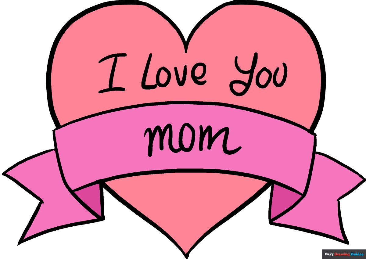 How To Draw A Mother s Day Heart Really Easy Drawing Tutorial