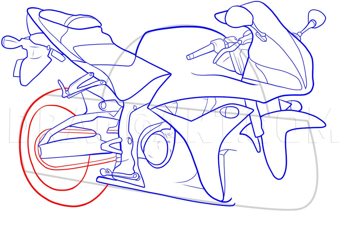 How To Draw A Motorbike Drawing Step By Step By Dawn DragoArt