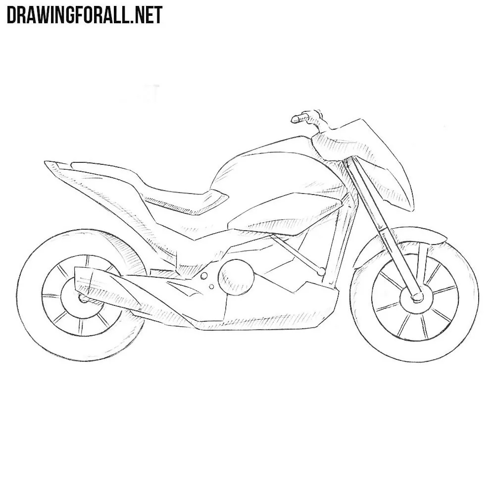 How To Draw A Motorcycle Step By Step