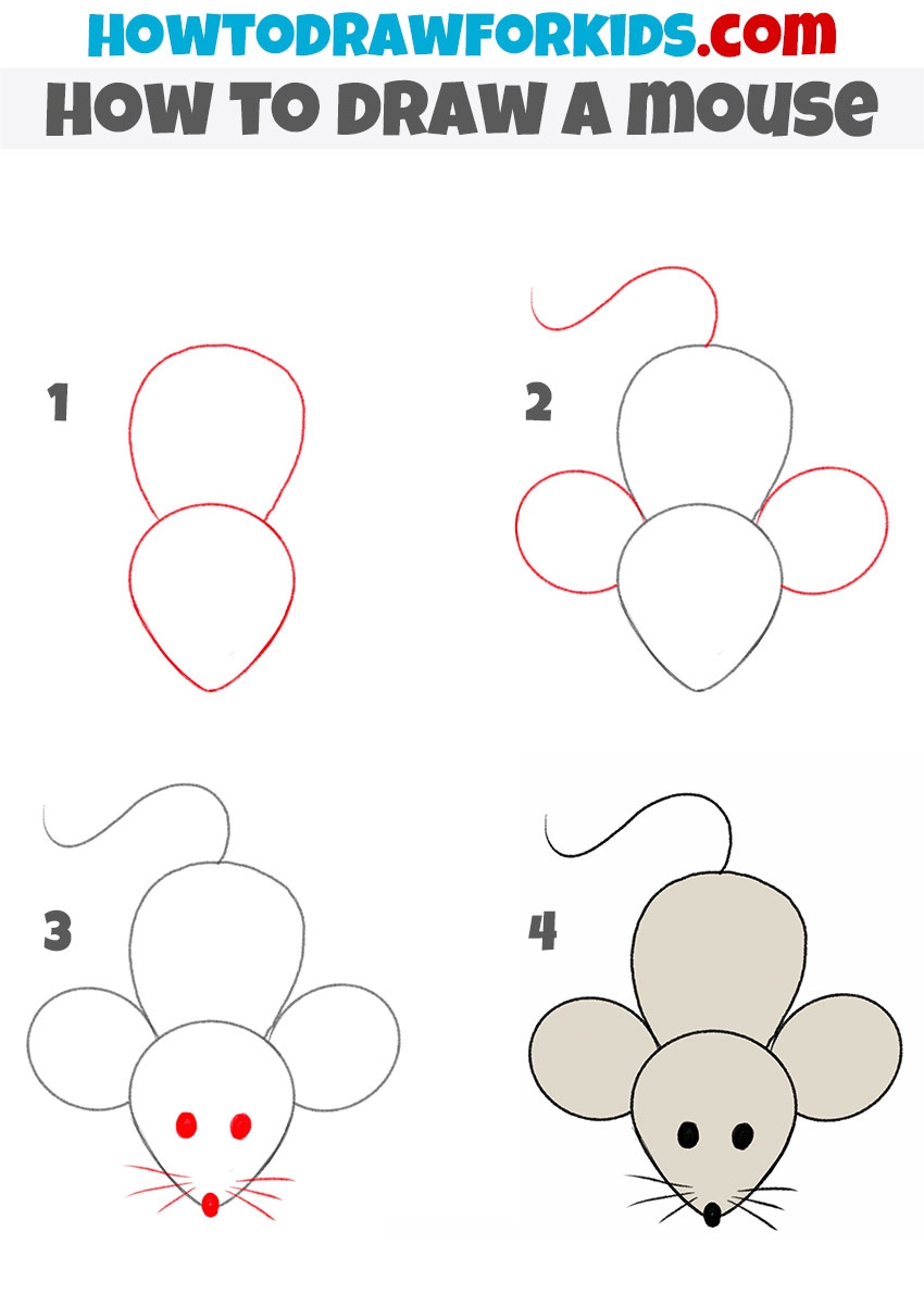 How To Draw A Mouse Drawing Tutorial For Kids