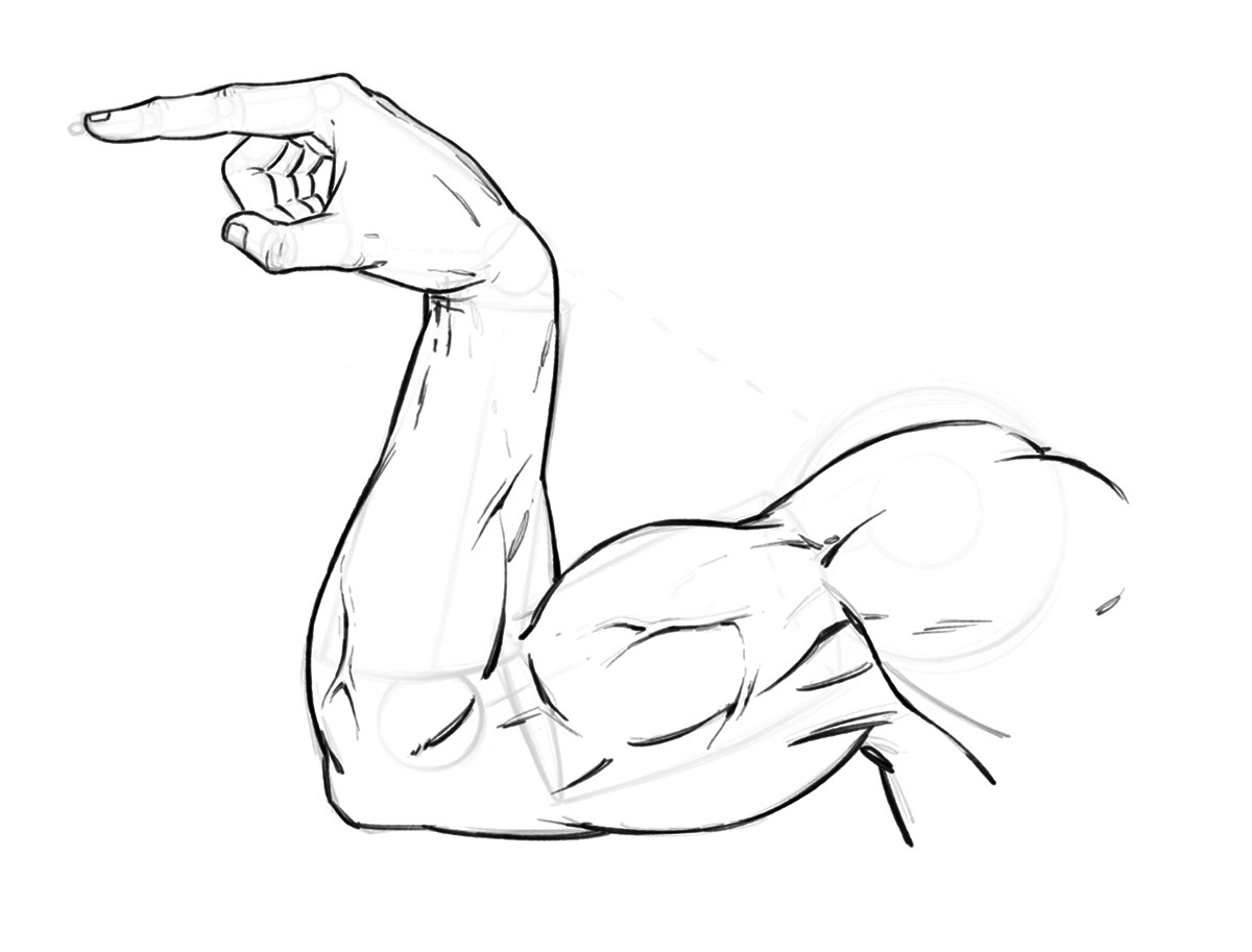 How To Draw A Muscular Arm Pose Step By Step Tutorial Ram 