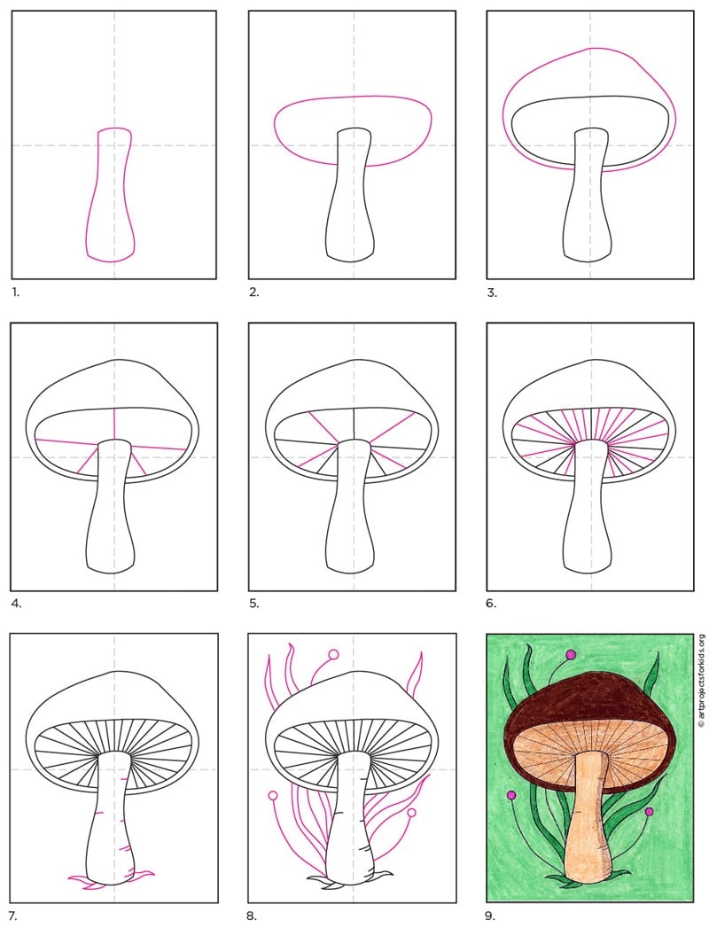 simple mushroom drawing